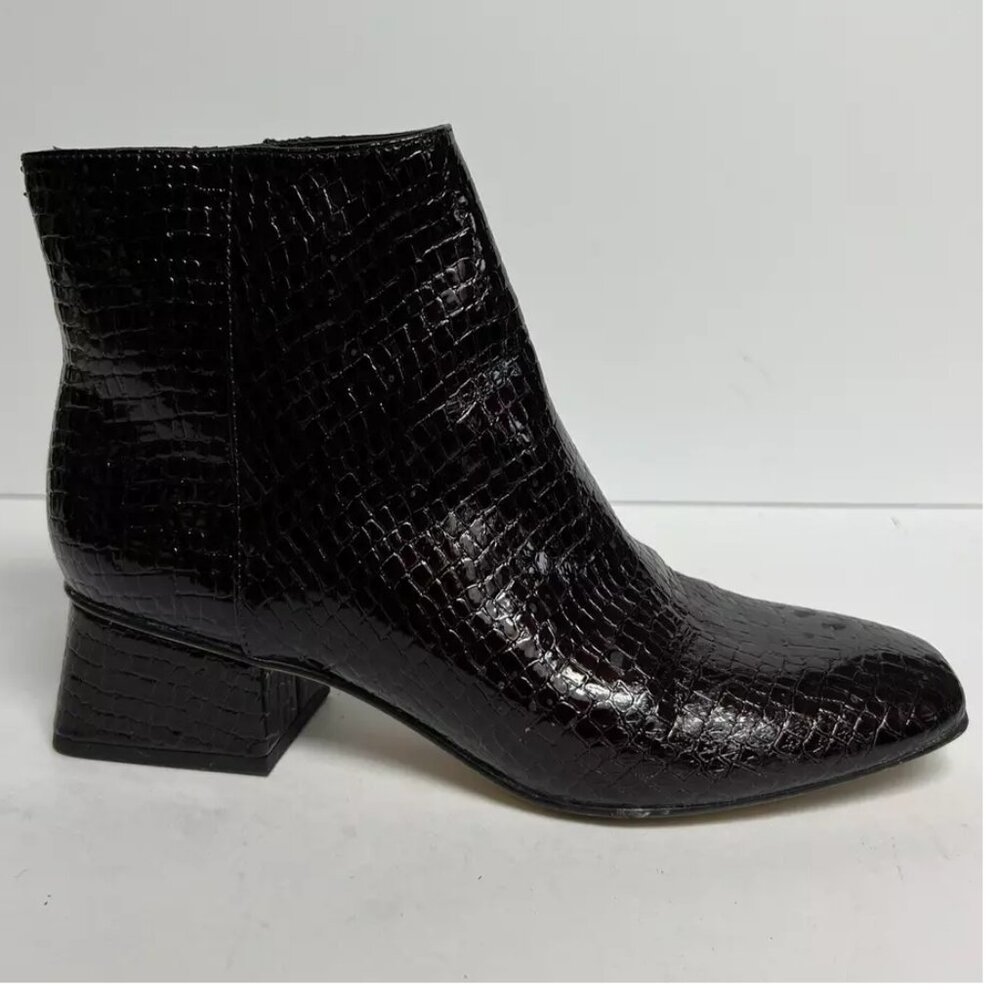 Sam Edelman Women's Daysi Bootie Croc Print Burgundy Size 7 M